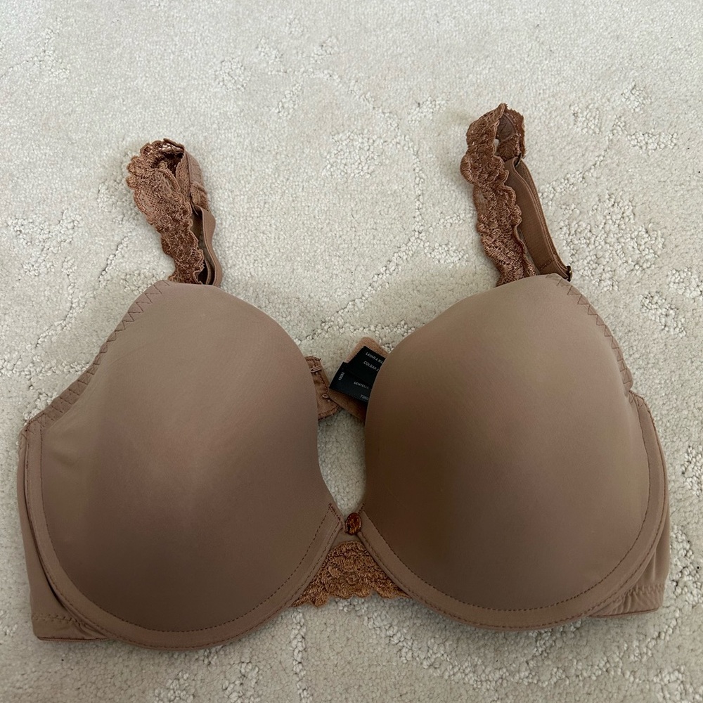 32D Natori Womens Nude Lace Underwire Lined Back Closure Molded Bra